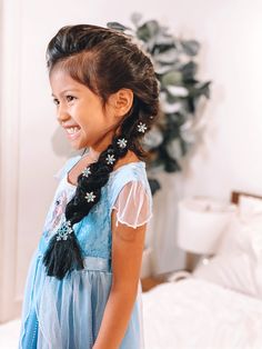 Click here to learn how to make the Elsa braid from Frozen on cute Princess Aesthetic Dresses Black, Elsa Hair