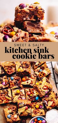 sweet and salty kitchen sink cookie bars