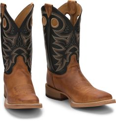 "Inside, the J-Flex Flexible Comfort System� provides a comfortable, supportive surface for your foot. A wide square toe and 1 3/8"" long base block heel complete its handsome, rugged profile." Brown Cowboy Boots, Light Golden Brown, Boots Square Toe, Copper Brown, Mens Cowboy, Mens Cowboy Boots, Work Boots Men, Justin Boots, Comfortable Boots