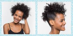 Rocking your natural curls? Get an edgy style with this easy faux-hawk tutorial. Faux Hawk Ponytail Tutorial, Black Hair Faux Hawk, Curly Faux Hawk Updo, Banana Clip Faux Hawk, Faux Hawk Tutorial, Knotted Faux Hawk Updo, Curly Faux Hawk, Wedding Curls, Nice Hairstyles