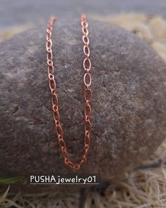 Products Description  100% Heavy Antiqued Copper Chain Length -16 To 34 Inches necklace Handmade pure copper chain Copper Necklace for Women jewelry All Size CO87 Metal - Pure Copper Metal : Copper Necklace , CHAIN Thickness of the chain 2.5 mm 100% Pure Copper Chain Necklace Copper Chain Necklace Length ,16,18,20,22,24,26,28,30,32,34,36 inches NOTE- Dear Customer, Our Copper Jewelry is genuine hand polished and handmade by artisan and yes you can see soldering marks joints in our Copper Jewelry, it is left while soldering the copper; many sellers do copper plating to hide these marks. We don't do this practice, because by plating you will not get the proper benefits of copper, the human body needs an original touch of copper for best healing benefits. By seeing the soldering mark on it, k Copper Chain Jewelry Gift, Handmade Copper Chain Necklace Gift, Copper Chain Necklace, Necklace Chain Lengths, Copper Necklace, Copper Chain, Copper Metal, Copper Plated, Pure Copper