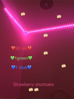 the screenshot shows different colors and shapes for each item in the game, including red, green, blue, strawberry shortcakes