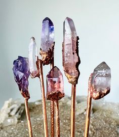 "Dainty Raw Amethyst Crystal Hair Sticks are back by POPULAR demand and with more purchase options! Need some good vibes whispering in your ear, these February Birthstones can remind that Crown Chakra to stay focused and keep the PEACE 💜   ✨ Approximately 4\" Tall and .25\" Wide Set of Two= 2 hair sticks Set of Three=3 hair sticks Set of Four=4 hair sticks Set of Five= 5 hair sticks Need something thicker? Check these out!  https://www.etsy.com/BinkStudio/listing/1283948217/raw-crystal-hair-sti Amethyst Hair, Raw Amethyst Crystal, Hair Accessories Pins, Handmade Jewlery, Crystal Hair Pins, Raw Amethyst, Hair Accessories Gift, Wedding Boho, Diy Crystals