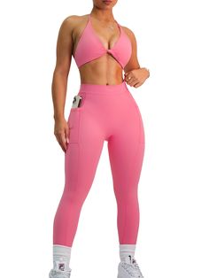 Description: Expertly designed for ultimate comfort and style, our Premier V Back Pocket Leggings in Pink Dream feature a luxurious soft fabric that will elevate your workout experience. The unique v back design provides a sleek and modern look without any scrunching. Plus, stay hands-free with convenient side pockets. Available in both taller and shorter lengths for the perfect fit. All of our leggings are made out of high quality nylon and spandex. Expect VERY comfortable, soft, and breathable Pocket Leggings, Pink Leggings, Back Pocket, Back Design, Hands Free, Soft Fabric, Breathable Fabric, Soft Fabrics, Jumpsuit Romper