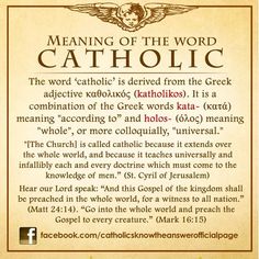 the meaning of the word catholic in an old parchment paper with gold trimmings