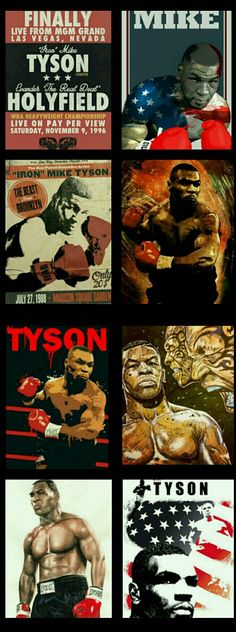 the poster shows different types of boxing and other sports related items, including an american flag