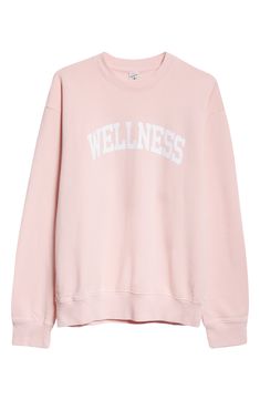 Petal pink joins positivity to set the mood for this comfy cotton sweatshirt. 26 1/2" length (size Medium) Crewneck Long sleeves Ribbed cuffs and hem 100% cotton Machine wash, tumble dry Made in the USA Asian & Pacific Islander Owned/Founded Letter Print Sweats For Spring Loungewear, Comfortable Spring Sweatshirt For Leisure, Comfortable Spring Leisure Sweatshirt, Cozy Sweatshirt For Spring Leisure, Cozy Spring Sweatshirt For Leisure, Cozy Spring Leisure Sweatshirt, Pink Athleisure Sweatshirt For Leisure, Spring Crew Neck Sweats For Leisure, Pink Crew Neck Sweats For Spring