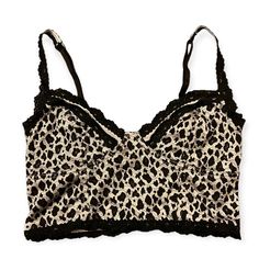 Size Xs Unworn Slip-On Stretchy Bralette By Free People Intimately Free People Intimates, Free People Black, Women's Intimates, Black Silver, Bralette, Animal Print, Free People, Slip On, Bra