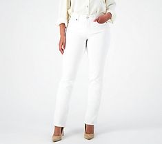 Pair these chicly refined jeans with your favorite heels and a tucked-in blouse for a look that fits in everywhere. Date night, days at the office, and brunch with the ladies? Yes, yes, and yes! From NYDJ. Chic Spring Jeans For Business Casual, Versatile Jeans For Workwear, Elegant High Rise Jeans For Work, Chic Stretch Jeans For Business Casual, Elegant High Rise Jeans, Elegant Fitted Jeans For Formal Occasions, Elegant Business Casual Jeans For Fall, Classic Formal Jeans For Spring, White Stretch Elegant Jeans