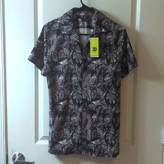 Brand New All In Motion (Target) As Resort Shirt. Moisture Wicking, Quick Dry, Upf 50, Odor Resitant. Purple, Black, Green. Size Small Casual Printed Purple Tops, Casual Purple Printed Tops, Casual Purple Short Sleeve Shirt, Purple Printed Tops With Relaxed Fit, Purple Printed Shirt With Short Sleeves, Purple Collared Top With Graphic Print, Purple Relaxed Fit Short Sleeve Shirt, Purple Relaxed Fit Collared Top, Indie Skater