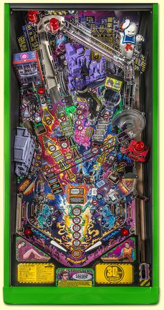 a close up of a pinball game machine