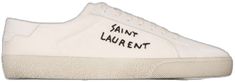 Saint Laurent Court Classic, Anthony Vaccarello, New Sign, Canvas Sneakers, White Canvas, Embroidered Design, Brand You, Yves Saint Laurent, Saint Laurent