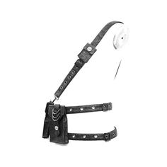 Punk Fog Flower Texture Silver Men Oblique Cross Shoulder Waist Bag Punk Strapped Harness For Cosplay, Edgy Strapped Harness With Belt, Edgy Shoulder Bag With Adjustable Strap For Alternative Fashion, Punk Style Black Harness With Adjustable Strap, Edgy Shoulder Bag With Hardware For Alternative Fashion, Edgy Black Harness With Belt Loops, Everyday Punk Style Shoulder Bag, Edgy School Shoulder Bag, Edgy Shoulder Bag With Rivets For Concerts