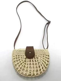 SPU: YSCC230357 Style: Casual Pattern Type: Plain Season: Spring/Summer Length: Regular Material: Polyester Woman Weaving, Crochet Bags, Woven Bag, White Bag, Crochet Bag, Season Spring, Style Casual, Crossbody Bag, Spring Summer