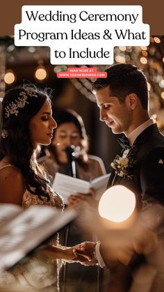 A stunning wedding couple exchanging vows during their beautifully organized ceremony, with a detailed wedding program in the foreground, highlighting the order of events and special acknowledgments. Wedding Ceremony Program Ideas, Wedding Service Program, Ceremony Program Ideas, Wedding Program Ideas, Wedding Program Examples, Ceremony Outline, Wedding Reception Program, Order Of Wedding Ceremony, Order Of Events