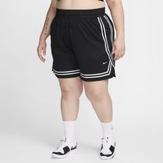 Wider through the legs and hips, these lightweight, sweat-wicking Crossover shorts help you move freely up and down the court. An adjustable waistband lets you dial in the perfect fit. Crossover Shorts, Shorts Plus Size, Plus Size Black, Cold Hands, Adjustable Waistband, Womens Basketball, Basketball Shorts, Black White Fashion, The Court