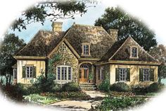 this is an artist's rendering of these european homeplans in the country style