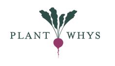 the logo for plant whys, which has been designed to look like a radish