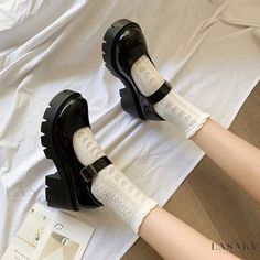 Lasaky - Chunky Sole Platform Shoes with Thick Bottom and Chunky Heel Design, Retro Style Mary Jane Platform Shoes, Round Toe Shoes, Heels Fashion, Cosplay Shoes, Womens Summer Shoes, Jairzinho, Mary Jane Heels, Leather High Heels, Fashion High Heels