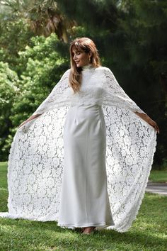 White Lace Wedding Cape Lace Bridal Cape with Fringe Trim Wedding Shawl *White Embroidered Cotton *Fringe Trim * 100% Eyelet Cotton Fabric *Neck Lace *Hook & Eye Closure *Size: One Size White Lace Shawl For Wedding, White Lace Wedding Shawl, Elegant Scalloped Lace Wedding Veil, Fitted Lace Shawl For Wedding, Fitted Lace Wedding Shawl, Lace Wedding Cape, White Bolero, Lace Poncho, Lace Coat