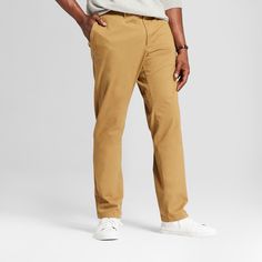 Men's Tall Athletic Fit Hennepin Chino Pants - Goodfellow & Co Mens Chino Pants, Slim Chinos, Chinos Style, Stretch Cotton Fabric, Mens Flannel, Mens Chinos, Fitted Trousers, Athletic Fits, Henley Shirts