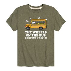 Get your little Snoopy fan ready for school with this fun boys' Peanuts "Wheels On The Bus" tee. Get your little Snoopy fan ready for school with this fun boys' Peanuts "Wheels On The Bus" tee. Crewneck Short sleevesFABRIC & CARE Solid colors: cotton Heather colors: cotton, polyester Machine wash Imported Size: Small. Color: Green. Gender: male. Age Group: kids. Pattern: Graphic. Material: Cotton Blend. Funny Character Print T-shirt For School, Funny Cartoon Print T-shirt For School, Casual School T-shirt With Character Print, Wheels On The Bus, School Readiness, Peanut, Cotton Blend, Graphic Tees, Mens Graphic Tshirt