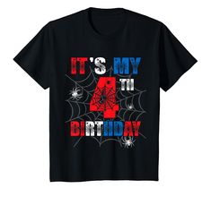 it's my 4th birthday spider web t - shirt