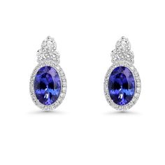 10.55 Cts Tanzanite and White Diamond Earring in 14K White Gold Formal Oval Tanzanite Earrings, Elegant Tanzanite Formal Earrings, Elegant Tanzanite Earrings For Formal Occasions, Formal Tanzanite Earrings In Fine Jewelry Style, Formal Tanzanite Gemstone Earrings, Tanzanite Gemstone Earrings For Formal Occasions, Elegant Tanzanite Earrings With Brilliant Cut, Classic Tanzanite Gemstone Earrings, Classic Tanzanite Earrings For Anniversary