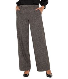 From Liverpool Los Angeles&#x2C; these trousers feature:Knit herringbone fabricationMid-riseWide legSlanted side pocketsWelt back pocketsCenter front button/zip closureApprox. 31" inseamPolyester/rayon/spandexMachine wash/tumble dry Imported. Herringbone Pattern Trousers For Fall, Wool Bottoms With Herringbone Pattern For Workwear, Fall Herringbone Trousers, Winter Herringbone Pattern Pants For Work, Fall Workwear Bottoms With Herringbone Pattern, Fall Herringbone Pattern Bottoms For Workwear, Dillard's, Wide Leg Trousers, Herringbone