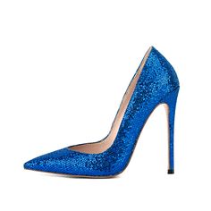 Shop Royal Blue Pointed Toe Stiletto Heels Glitter Pumps Party Shoes color Royal Blue for Dancing Club, Music Festival, Night Club, Party with worldwide Free shipping & Free return. Blue 4-inch Heels For Party, Holiday Prom Heels With Sequins, Sequin Heels For Prom And Holiday, Glamorous Blue Evening Heels, Holiday Sequin Heels For Prom, Sequined Holiday Prom Heels, Blue High Heel Party Shoes, Party Heels With Sequins, Sequin High Heels For Party Season