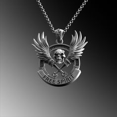 This expertly crafted Biker Skull Pendant necklace casts a spell of captivation on all those who wear it! A bold piece for anyone who loves Mythical Jewelry . Buy for yourself or give it as a gift for that special someone in your life! ★Item Details ◆ Material : 925K Sterling Silver ◆ Pendant Height : 1.38 inch x 3.5 cm ◆ Bail Height : 0.39 inch x 1 cm ◆ Bail With : Suitable for up to  0.19 inch x 5.00 mm Chain ◆ Rolo Chain Thickness : 0.059 inch x 1.5 mm | Foxtail Chain Thickness : 0.078 inch x 2 mm ◆ Pendant Weight : 19 Grams ◆ Rolo Chain Weight : 18 Inches - (45cm) = 4.50 Gr 20 Inches - (50cm) = 5Gr 22 Inches - (55cm) = 5.50 Gr 24 Inches - (60cm) = 6.05 Gr 26 Inches - (65cm) = 6.60 Gr 28 Inches - (70cm) = 7.12 Gr ◆ Foxtail Large Chain Weight / 28 Inches - (70cm) : 15 gr ◆ Chain Thicknes Biker Skull Jewelry For Gift, Biker Style Skull Jewelry Gift, Biker Style Skull Jewelry For Gift, Mythical Jewelry, Man Jewelry, Extraordinary Jewelry, Skull Pendant Necklace, Unique Gifts For Him, Skull Necklace