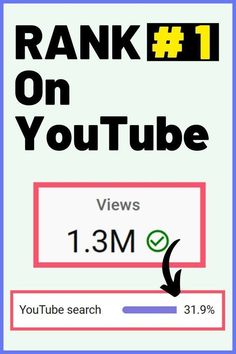 a sign that says rank on youtube views 1 3m with an arrow pointing to the top