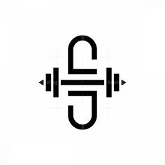 the letter g is made up of two dumbbells and one barbell on each side