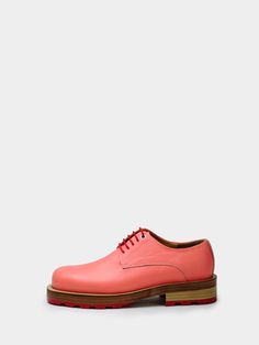 Editor's NotesTONNO22 is an Italian sole brand presenting various types of shoes.- Rounded toe - Lace-up shoe- Unisex design- Vintage mood- Great for both casual and classic look- Set on a stacked heel for the comfortable fit Measurements (in.)- Size: KR225mm (US 5.5)-KR255mm (US 8.5)- Heel: 1.4 in. + 0.4 in.*Fits true to sizeComposition & Care- UPPER : Cow leather / INNER : Cow leather- If wet, place under the shadow and avoid sunlightDesigner- by TONNO22 Classic Pink Leather Formal Shoes, Classic Pink Leather Shoes With Round Toe, Pink Round Toe Oxfords For Formal Occasions, Pink Oxfords With Leather Sole And Round Toe, Pink Dress Shoes, Under The Shadow, Shoes Pink, The Shadow, Stacked Heel