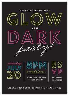 glow in the dark party flyer