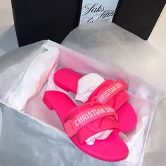 Beautiful Christian Dior Sandals . Super Comfortable And Easy To Clean. Used Twice Receipt Attached Originally Paid Paid $715 Twice Receipt, Pink Dior Sandals, Christian Dior Strap Sandals, Christian Dior Sandals, Christian Dior Slides, Dior Dway Slides, Christian Dior Slippers Cheep 80$, Dior Sandals, Dior Shoes