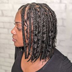 60 New Knotless Box Braids Ideas For 2023 | ThriveNaija Braids Bob, Best Braid Styles, Hairstyle 2024, Box Braids Bob, Bob Braids Hairstyles, Medium Box Braids, Short Box Braids, Single Braids, Bob Braids