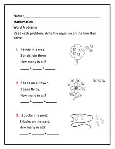 worksheet for grade 2 math practice with pictures and words to help students learn