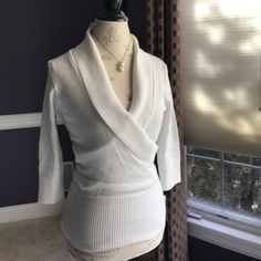 88% Acrylic, 5% Spandex, 7% Metallic White Sweaters, White Silver, Sweaters For Women, Thread, Spandex, V Neck, Silver, Women Shopping, White