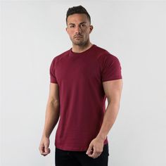 Plain Tight Men’s Gym & Workout Cotton T Shirt Solid Seamless T-shirt For Workout, Stretch Cotton T-shirt For Gym, Solid Athletic Fit T-shirt For Training, Solid Color Short Sleeve Gym T-shirt, Affordable Men's Workout T-shirt, Gym Workouts For Men, Mens Workout Clothes, Workout Hoodie, Workout Tshirts