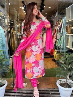 Product Code ; - 856, 859 SKU ;- 1156, 1153 Fabric ;- Polyester Rayon Color ;- Pink , Blue Pattern :- Printed Work :-Embroidery Occasion :- Wedding Fit :- Regular Crew Neck :- Round Neck Sleeves :- 3/4 Sleeve Packet Content :- 1 Kurti,1 Pant ,1 Dupatta Brand :- MIDDLE CLASS DESIGN Country Of Origin :- India Fitted Pink Palazzo Set With Floral Print, Fitted Pink Floral Print Palazzo Set, Pink Floral Print Long Sleeve Salwar Kameez, Festive Pink Printed Salwar Kameez, Pink Printed Wedding Sets, Fitted Multicolor Unstitched Suit For Summer, Festive Pink Printed Unstitched Suit, Fitted Cotton Palazzo Set In Pink, Fitted Cotton Pink Palazzo Set