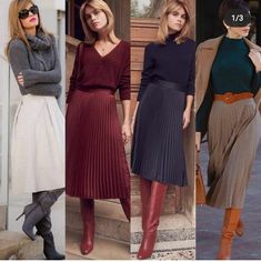 Pleated Midi Skirt Outfit, Skirt Outfits With Boots, Boho Fashion Casual, Long Satin Skirt, Satin Skirt Outfit, Lawyer Fashion, Colour Combinations Fashion, Long Skirt Outfits, Modest Dresses Casual