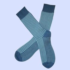 Blue/Lt Blue Vertical Stripe Socks | Bassin and Brown – Bassin And Brown Brown Socks, Sock Collection, Stripe Socks, Blue Socks, Bamboo Socks, Teal And Grey, Striped Socks, Blue Design, Cotton Socks