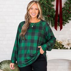 Our ALL NEW curved hem slouchy is here!!! This hunter green plaid tunic has a flattering CURVED hem, our signature dolman sleeves and long, looser fit! It is going to be your new go-to piece for the fall and winter! It is seriously the softest material ever, and the color makes it SO easy to style! Pair it with leggings, skinnies, booties, flats, a scarf, some bold accessories...seriously the opportunities are endless!!
100% Polyester Green Tops With Shirttail Hem For Fall, Green Shirttail Hem Top For Fall, Plaid Tunic, Bold Accessories, Plaid Top, Model Fits, Green Plaid, Hunter Green, Dolman Sleeve