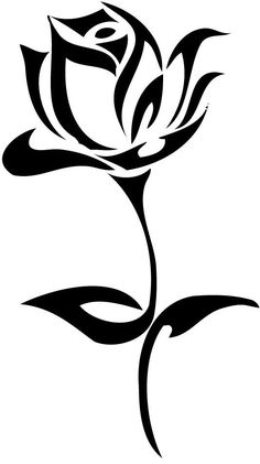 a black and white drawing of a rose on a white background with the word love written below it