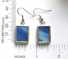 Blue and White Stained Glass Earrings - Etsy Blue Rectangular Earrings, Blue Rectangular Earrings With Ear Wire, Stained Glass Earrings, White Stain, Baltimore Md, Glass Earrings, Baltimore, Stained Glass, Etsy Earrings