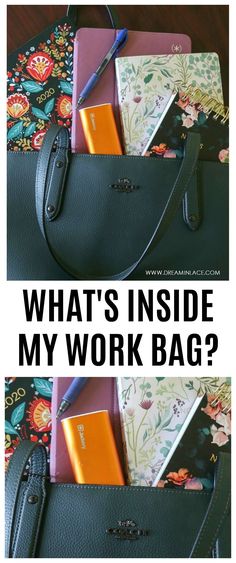 Work Bag Packing, On Call Bag, Office On The Go Bag, Work Bag Packing List, Inside Work Bag, Writers Bag Essentials, What To Put In Work Bag, Office Work Bag Essentials, What To Pack In Your Work Bag