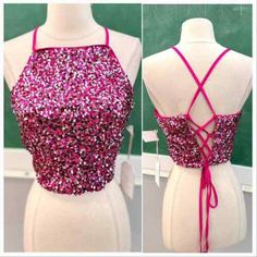 Nwt pink sequin halter crop top Perfect for eras or barbie! Womens XL | eBay Sequin Halter Neck Top For Spring, Spring Sequined Halter Neck Top, Sequined Spring Halter Top, Sequin Halter Neck Crop Top For Summer, Fitted Pink Crop Top With Sequins, Pink Fitted Crop Top With Sequins, Pink Party Crop Top, Glamorous Pink Crop Top For Party, Glamorous Pink Party Crop Top