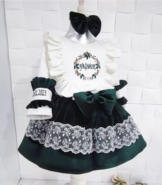 NOTE Please visit my shop for many other kids costumes and outfits. https://www.etsy.com/shop/SammysCostumes/?etsrc=sdt This personalized girls velvet and cotton 1st birthday dress is handmade to order. This birthday party dress is made of high quality fabrics of Cotton and Velvet fabric and monogrammed with name and date. Little Girls and Toddlers dress is perfect for any formal occasion. Little girls birthday outfit.   Includes Free Embroidered Hair Piece From Infant 3 6 9 months to 8 Years Old Sizes Available  You can contact Us with Different Color Requests    You can purchase matching shoes for age 1 and 2 Storybook Fairytale Girls Birthday Party Dress Custom Made Girls Toddlers 1st Birthday Dress Quality Fabric and Workmanship Cotton with high quality Velvet Free Embroidery for Birth Princess Dress For Christmas Birthday, Christmas Princess Dress With Ruffles For Fancy Dress, Christmas Birthday Princess Dress, Green Princess Dress For Birthday And Christmas, Cute Ruffled Holiday Dress For Dress-up, Holiday Birthday Dress With Ruffles, White Christmas Princess Dress For Fancy Dress, Cute Green Dresses For Birthdays, White Christmas Princess Dress With Ruffles