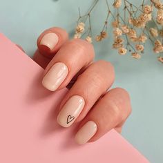 Minimal Nail Art Summer, Minimalist Nails Heart, Minimal Nail Art, Minimal Nail, Nail Designs For Short Nails, Evil Eye Nails, Logo Moodboard, Easy Nail Art Designs, Minimal Nails Art